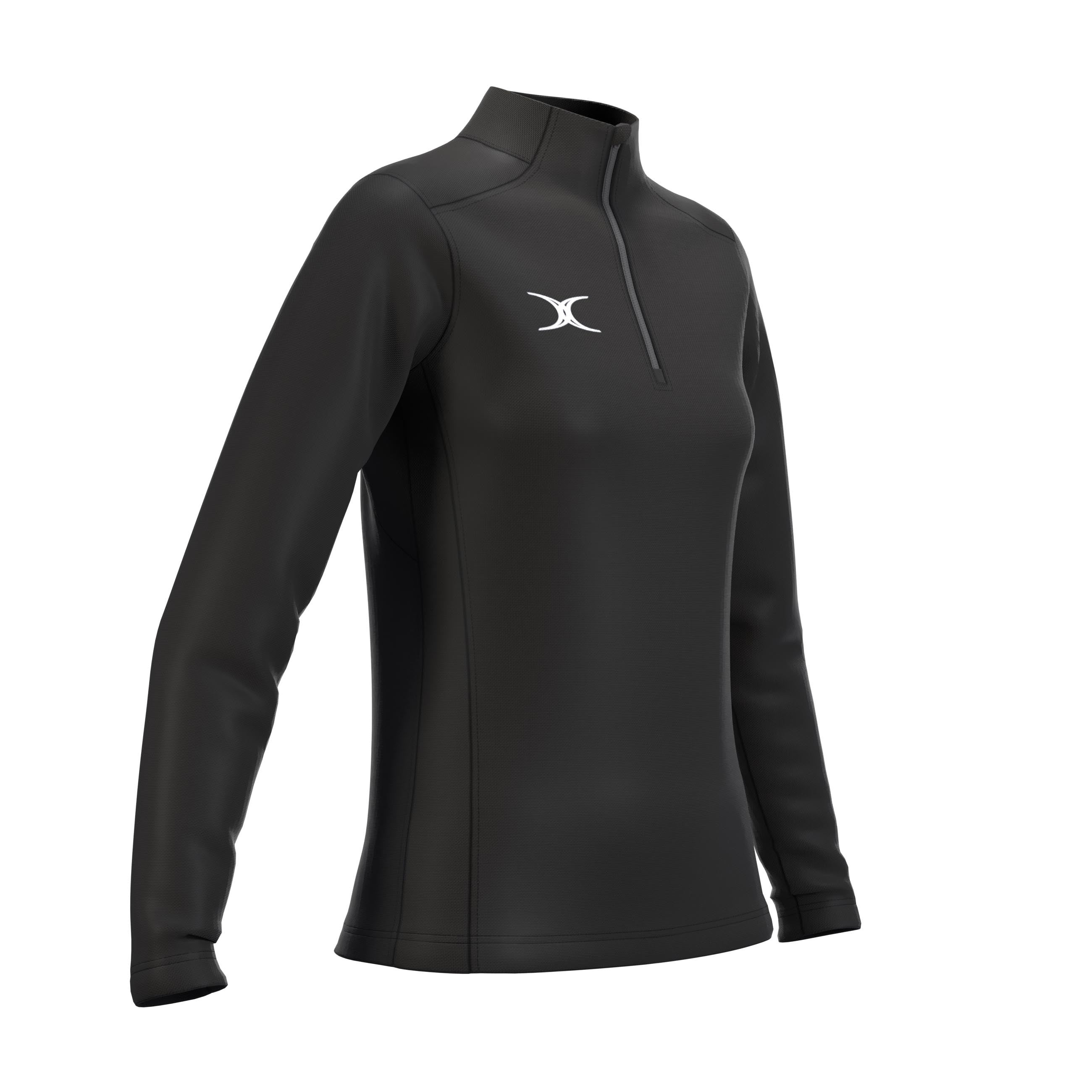 gilbert-rugby-atom-felpa-1-4-zip-donna-nero-e-blu-navy image 6