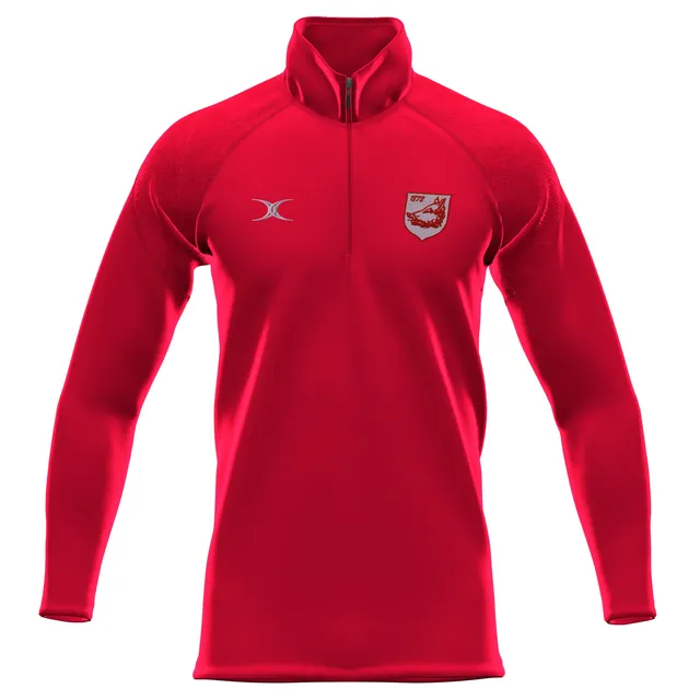 gilbert-rugby-bromsgrove-rfc-gts-pile-1-4-zip-rosso-junior image 1