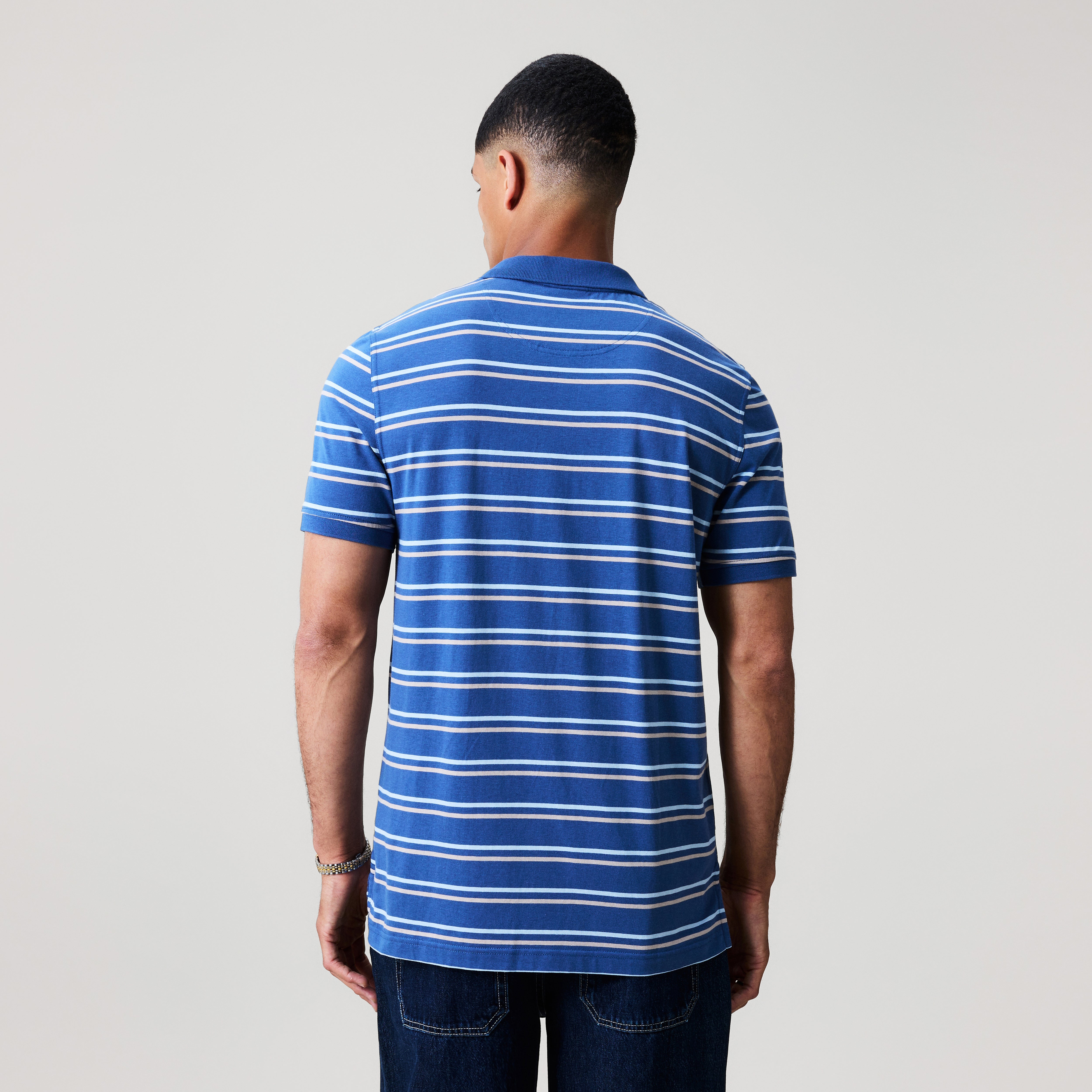 canterbury-club-yarn-dye-stripe-polo-uomo-nera-manica-corta image 3