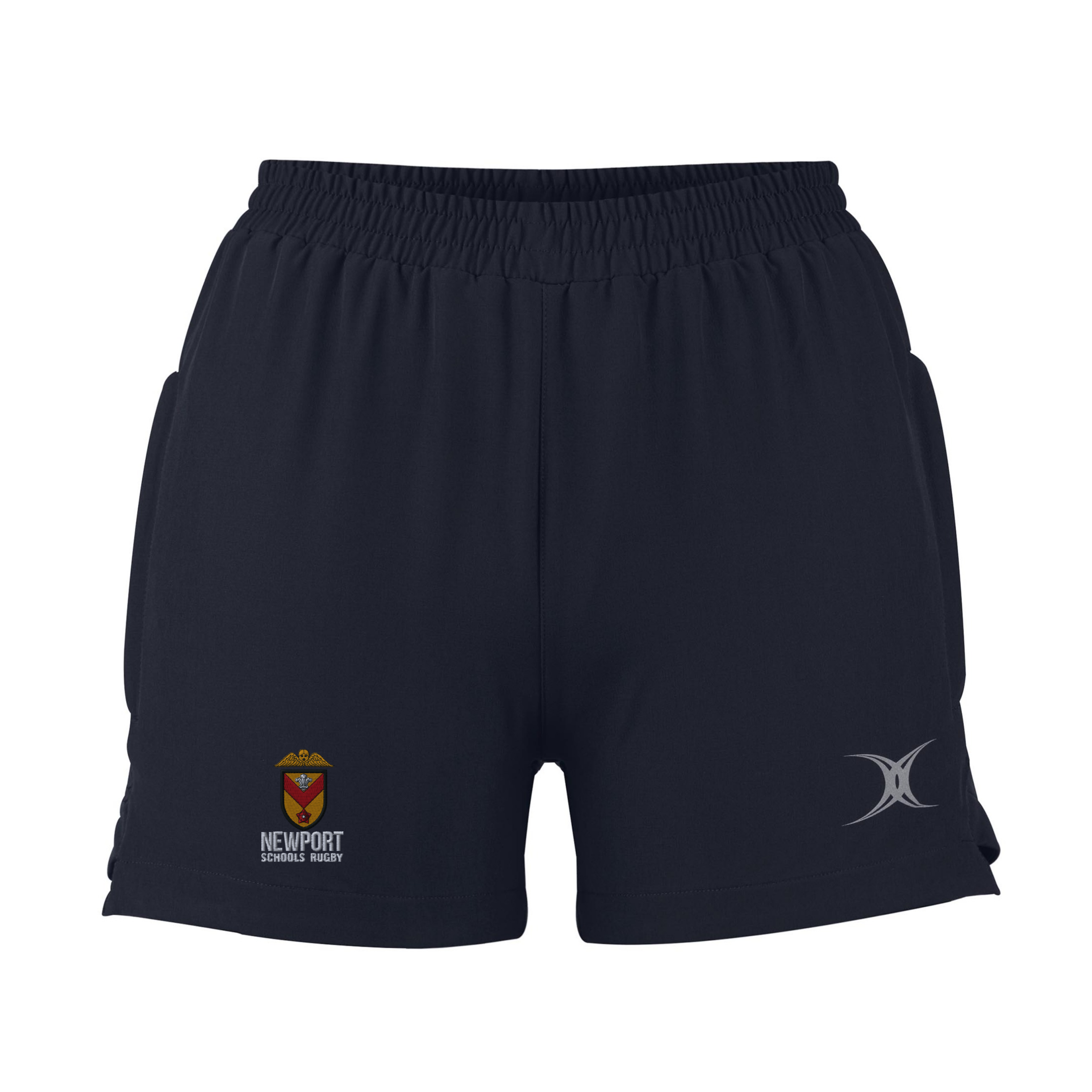 gilbert-rugby-evo-shorts-donna-nero-newport-schools-pantaloncini-rugby-da-donna image 1