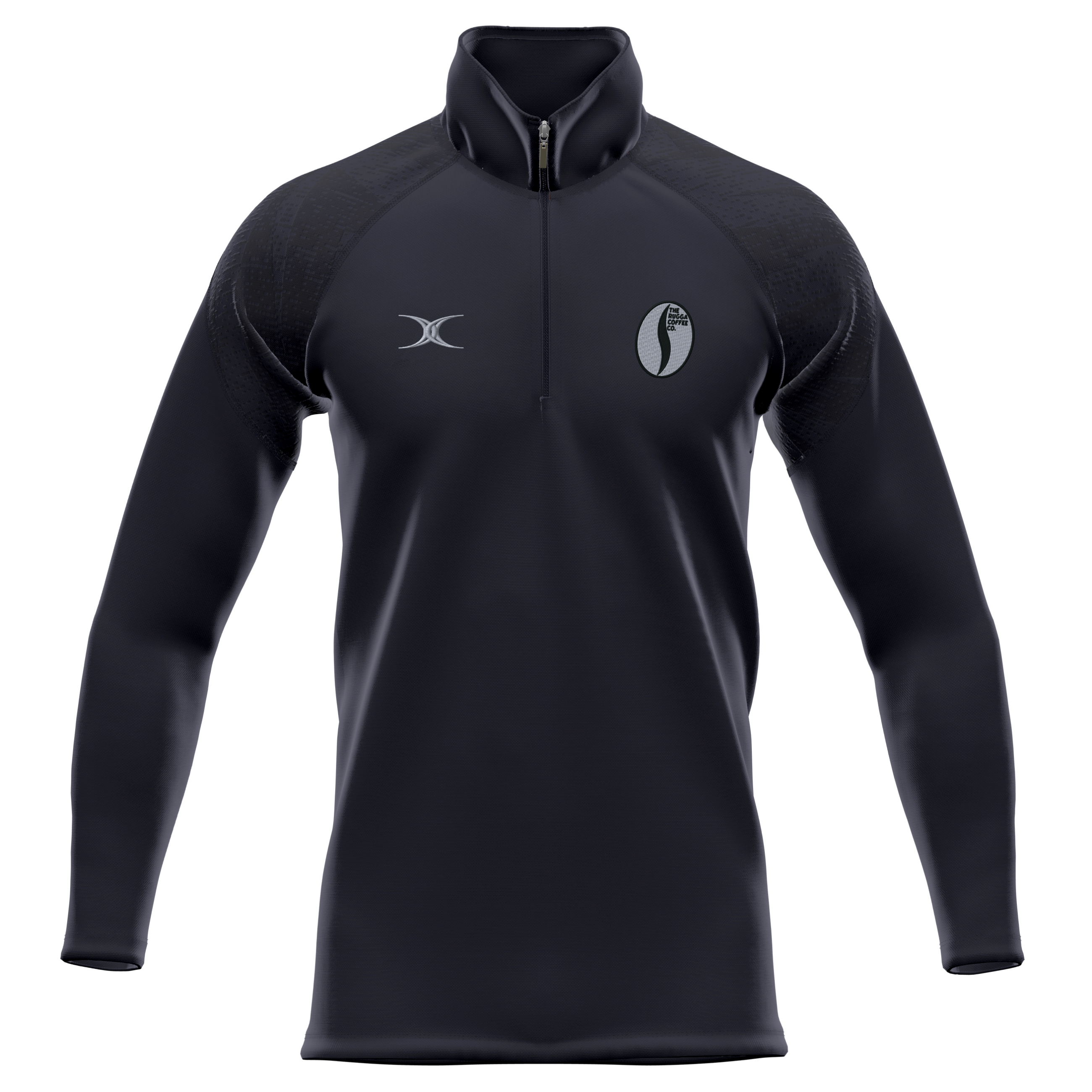 felpa-gilbert-rugby-gts-1-4-zip-fleece-senior-nero-rugga-coffee image 1