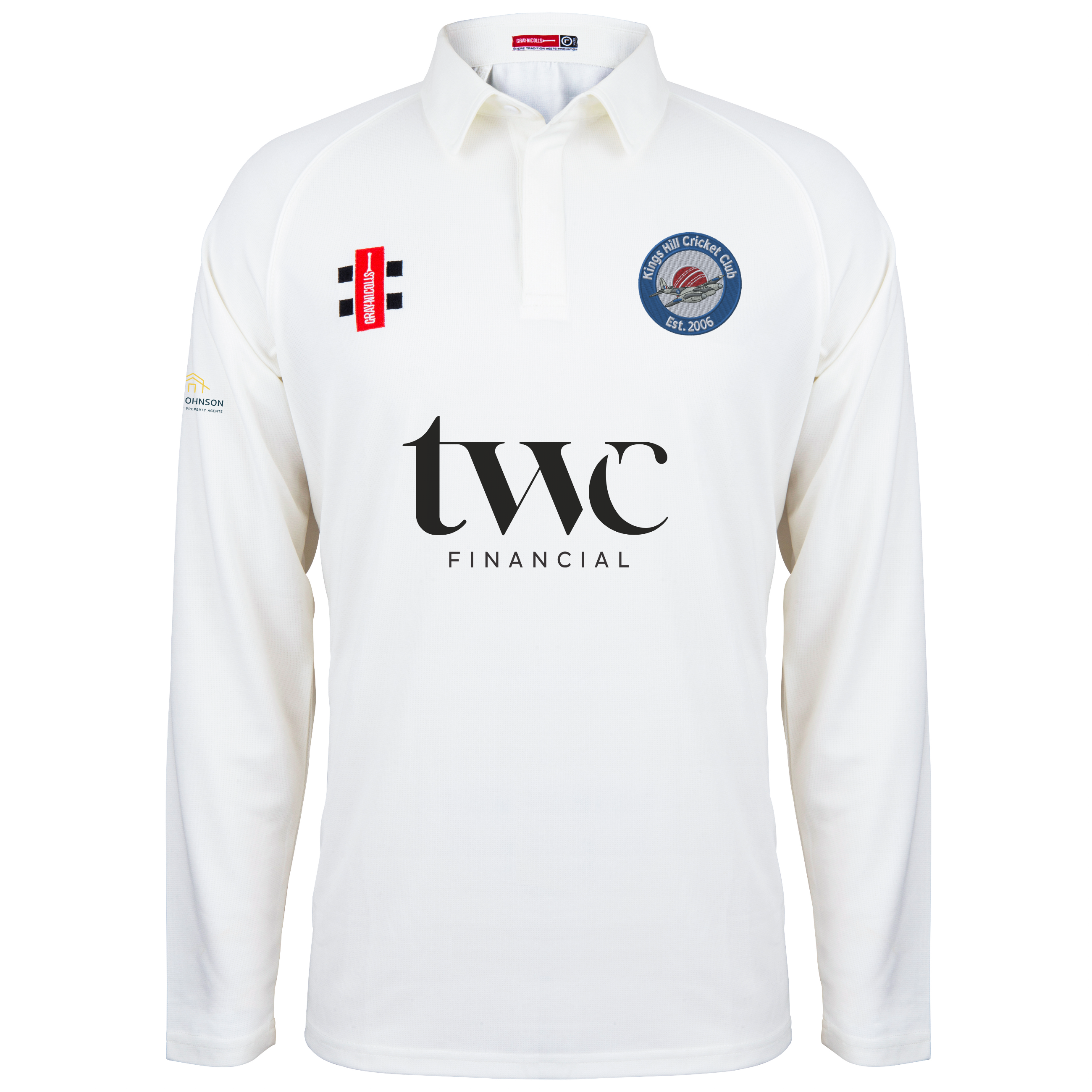 gray-nicolls-kings-hill-cc-matrix-v2-camicia-manica-lunga-senior-avorio image 1