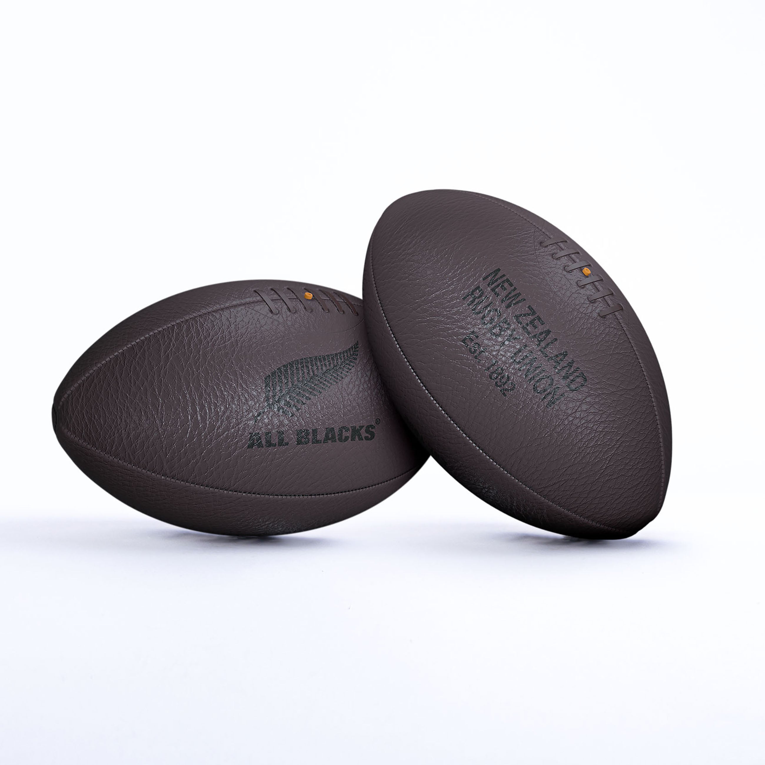 gilbert-rugby-new-zealand-vintage-pallone-rugby-in-pelle-misura-5 image 1