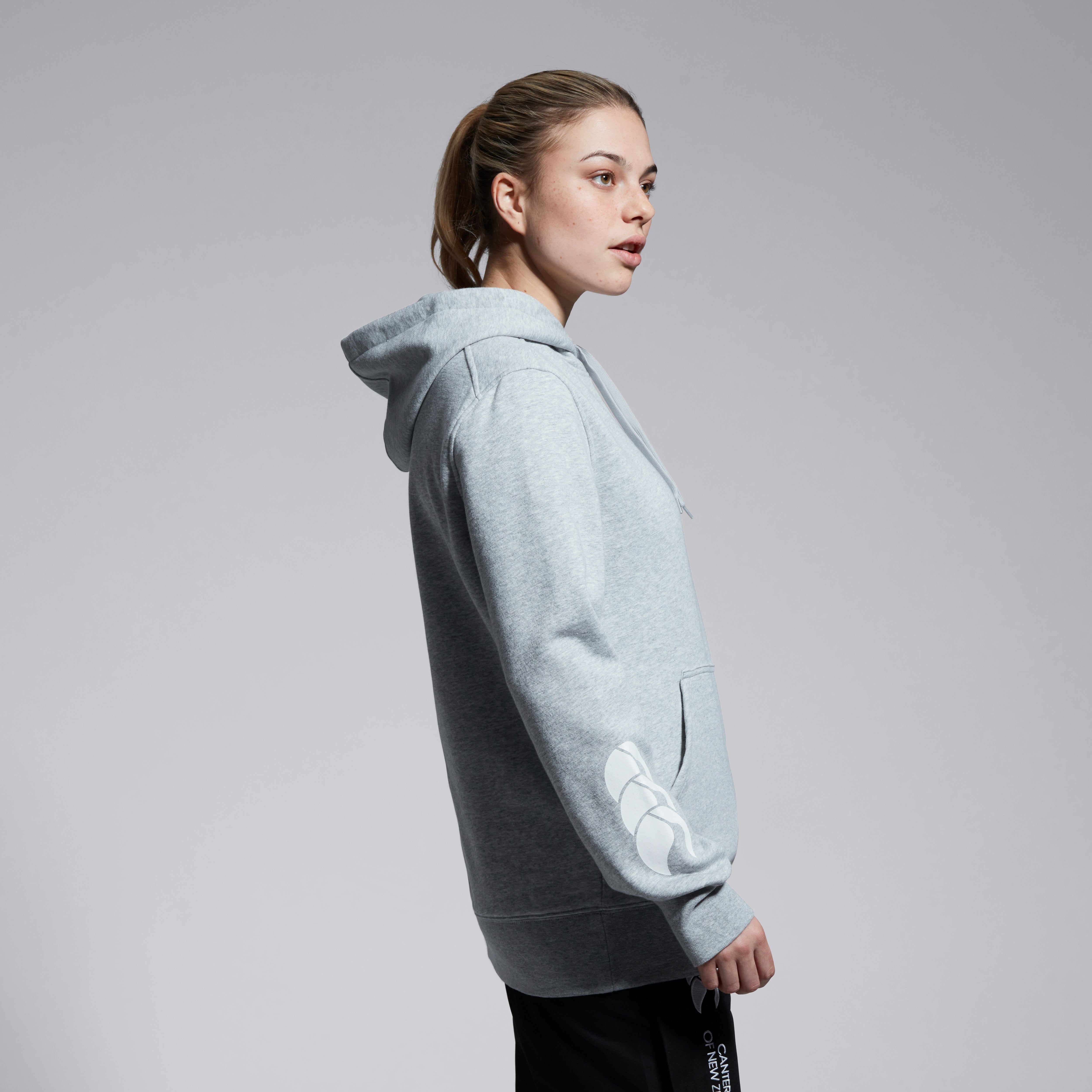 canterbury-club-hoody-felpa-donna-grigio-con-cappuccio image 3