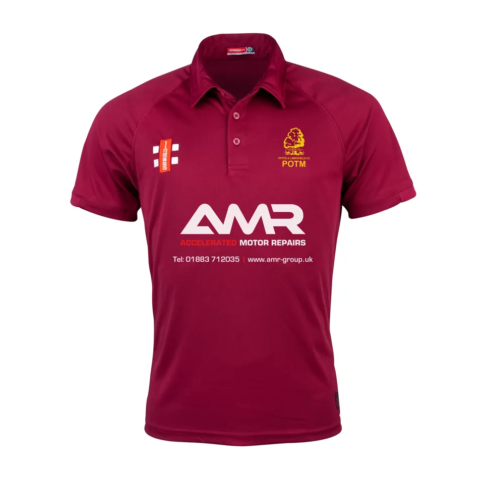 gray-nicolls-matrix-v2-polo-manica-corta-senior-oxted-limpsfield-maroon image 1