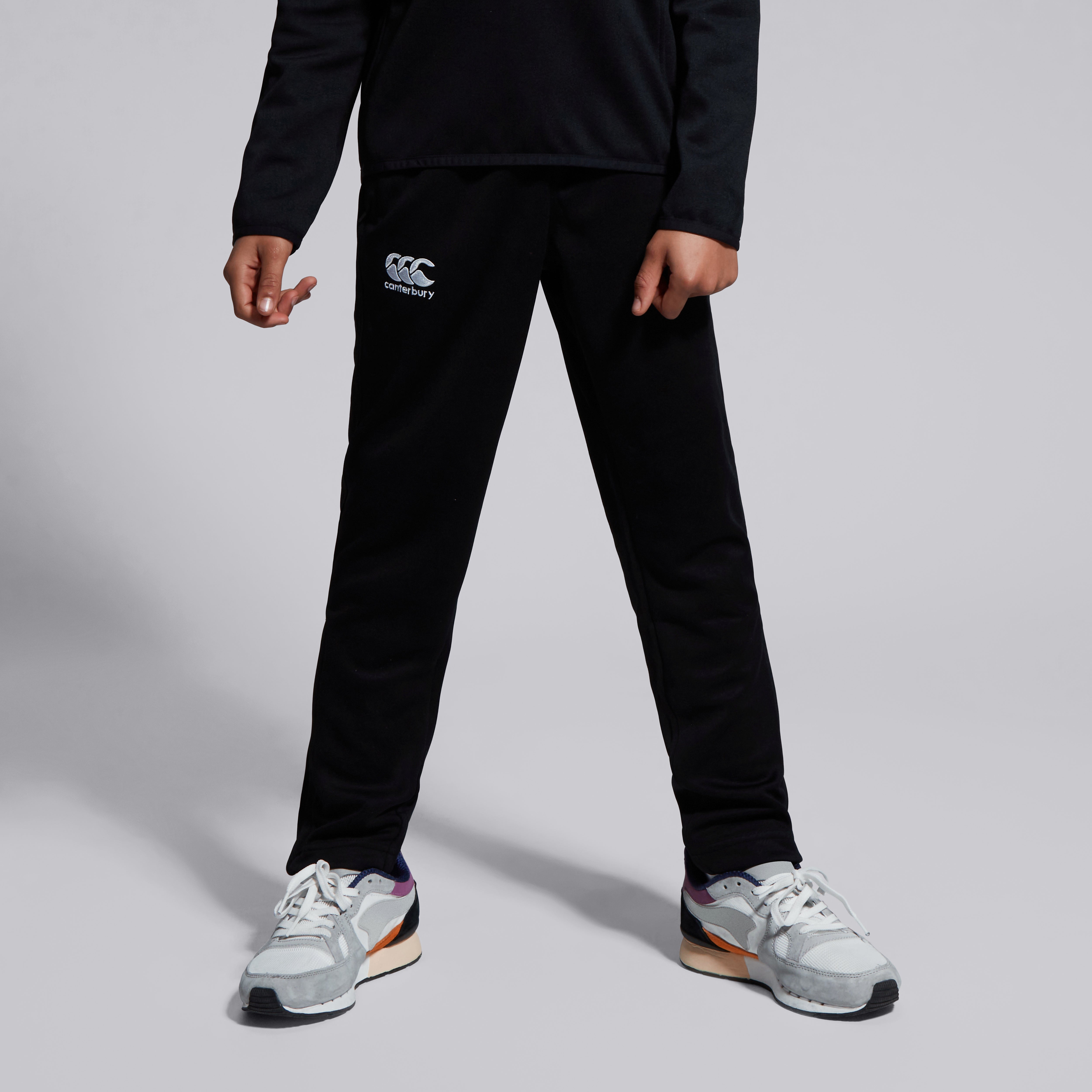 canterbury-junior-unisex-stretch-tapered-polyknit-pants-black image 3