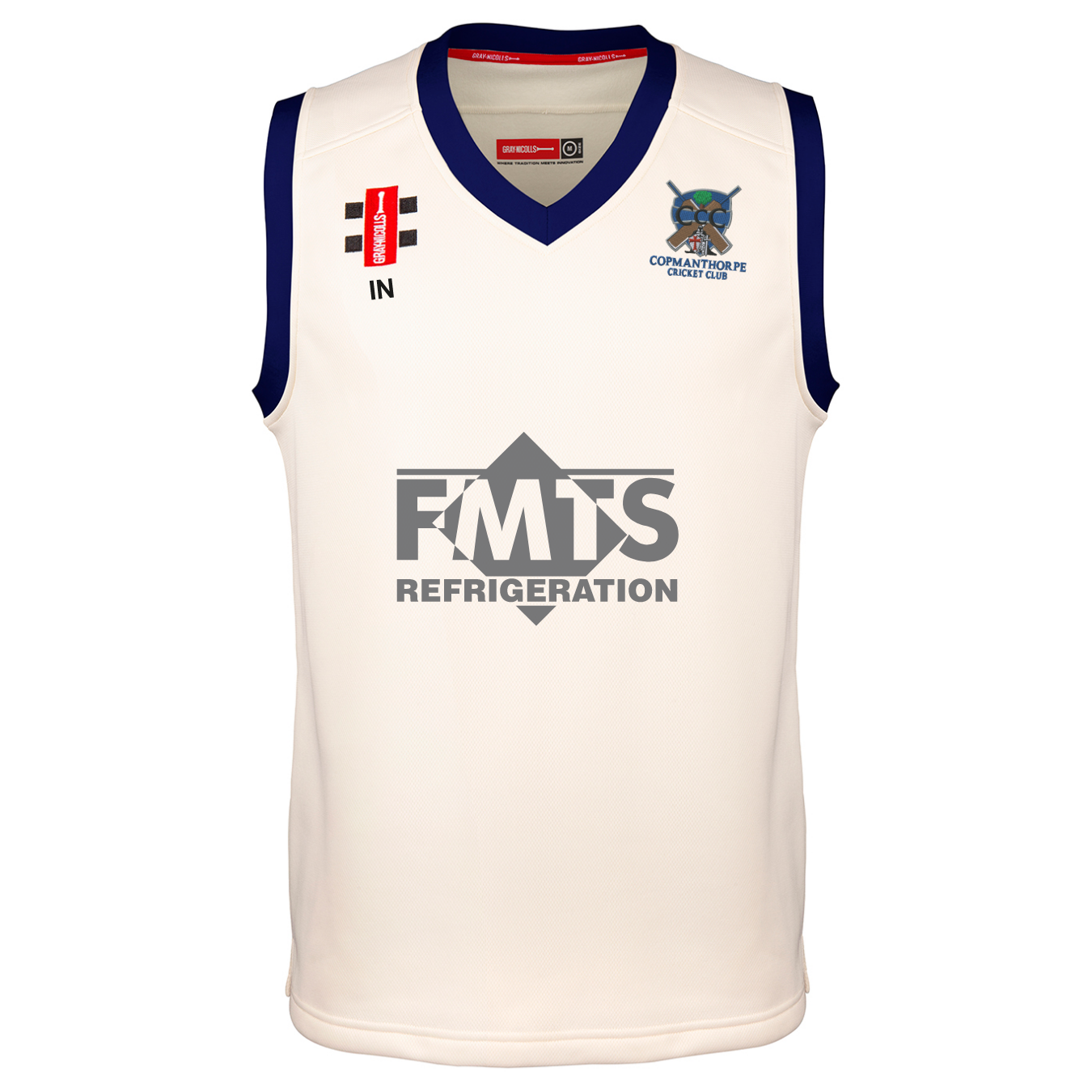 gray-nicolls-copmanthorpe-cc-senior-pro-performance-slipover-gilet-ivory-navy image 1