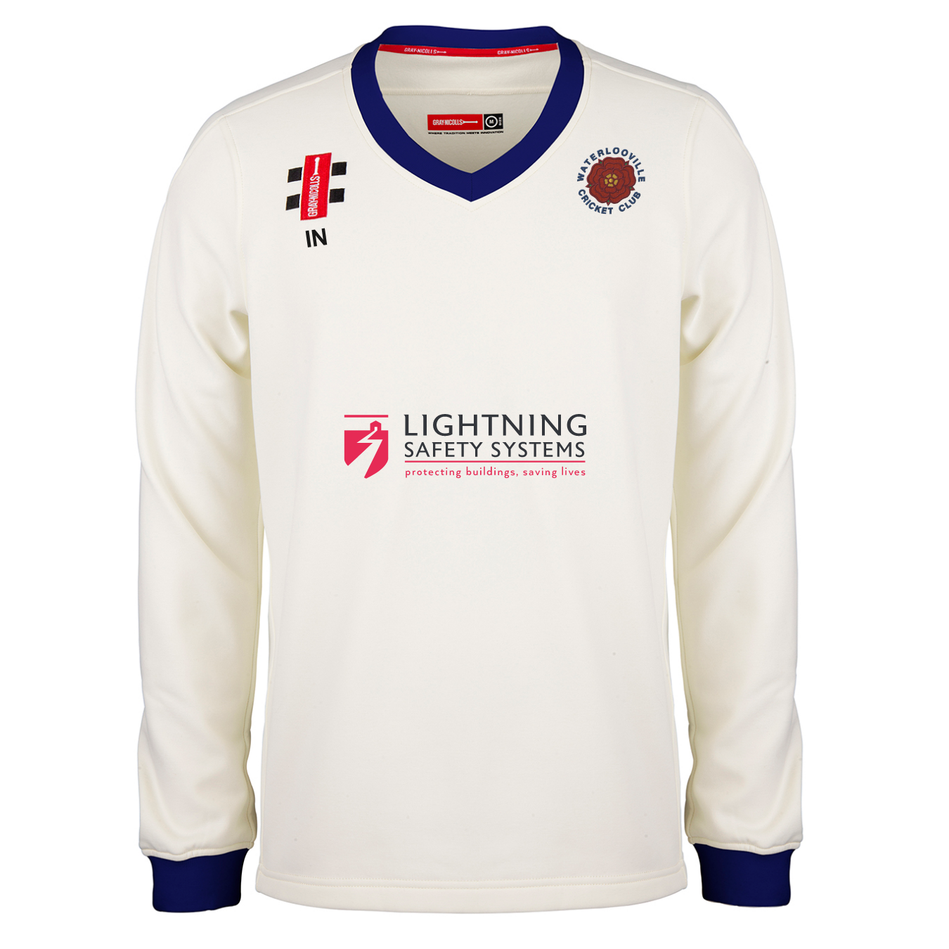 gray-nicolls-pro-performance-maglione-cricket-waterlooville-junior-avorio-navy image 1