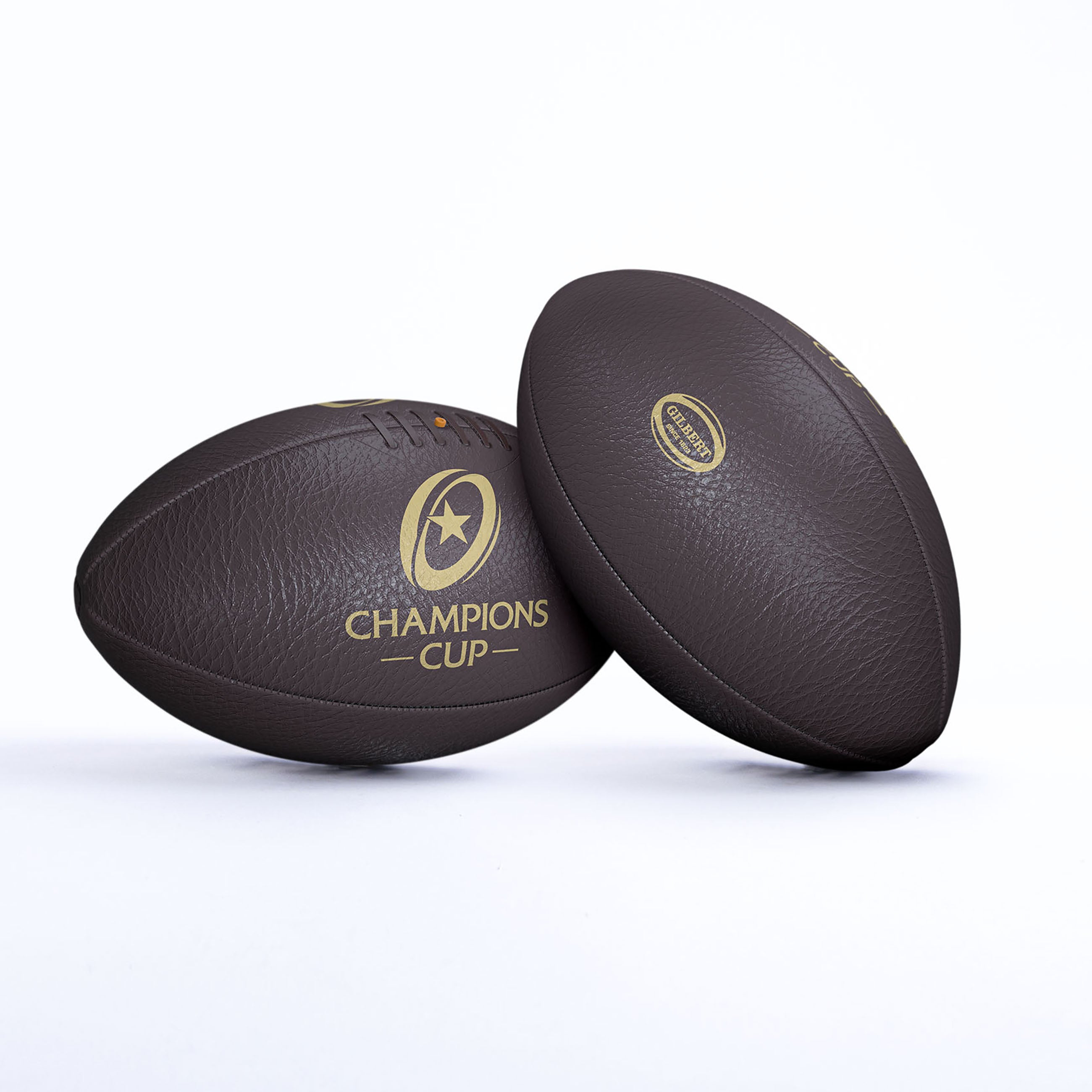 gilbert-rugby-champions-cup-vintage-leather-ball-sz-5-dark-tan image 1
