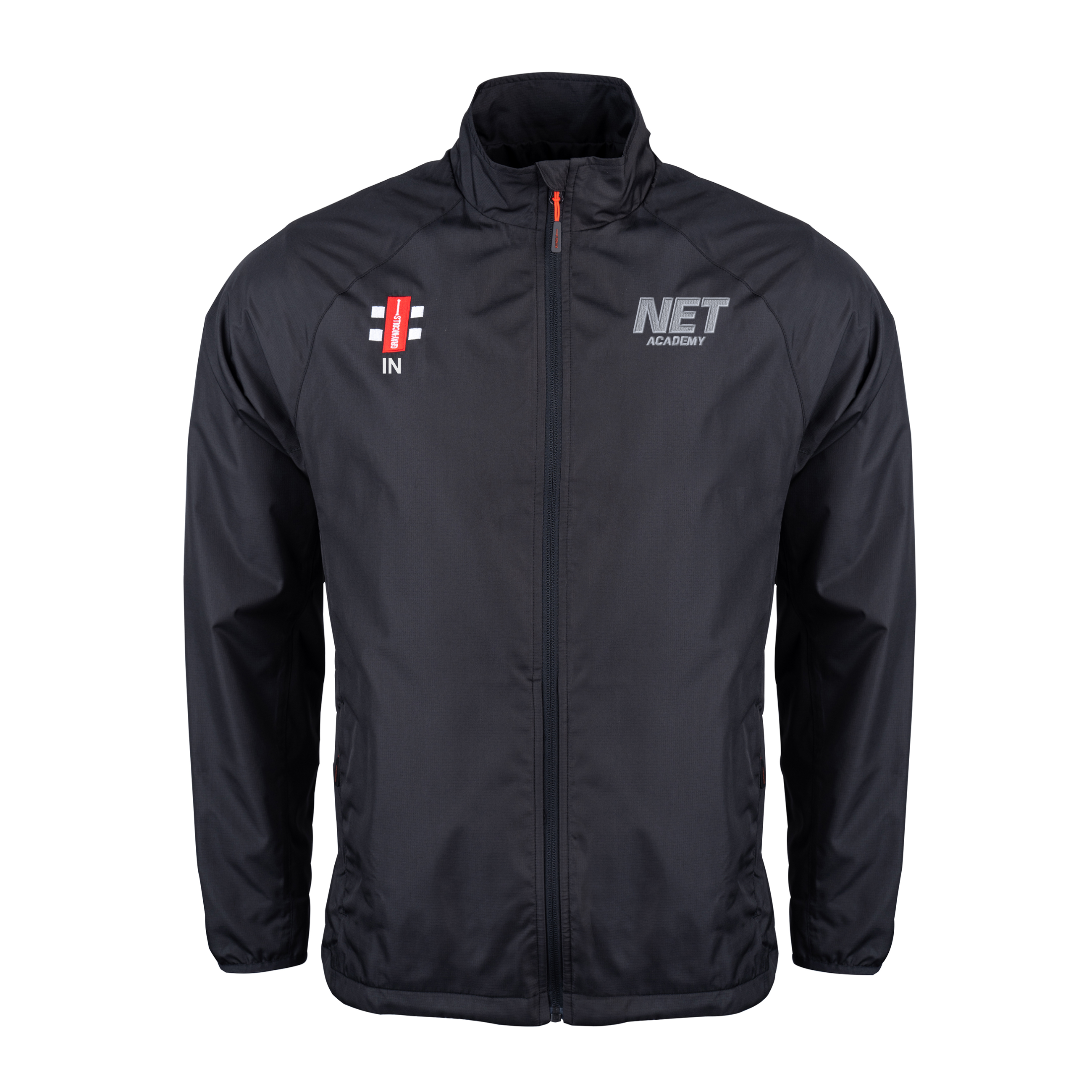 gray-nicolls-net-academy-senior-velocity-rain-jacket-black-giacca-antipioggia image 1