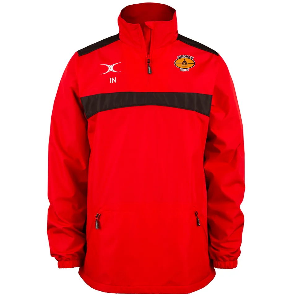 gilbert-rugby-photon-giacca-1-4-zip-junior-bingham-rufc-rosso-nero image 1
