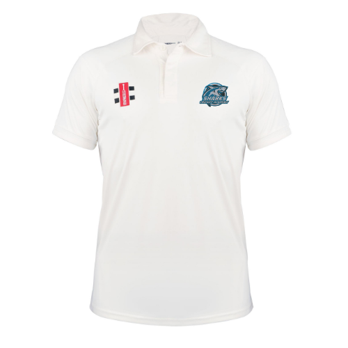gray-nicolls-pro-performance-v3-maglia-cricket-s-s-senior-sharks-academy-avorio image 1