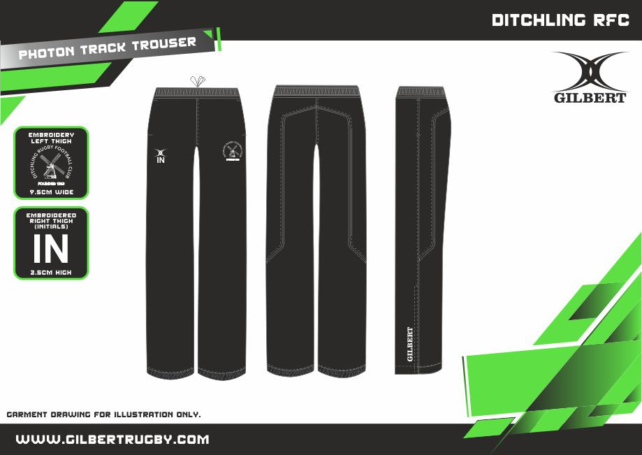 gilbert-rugby-ditchling-rfc-photon-pantaloni-tuta-bambino-nero image 2