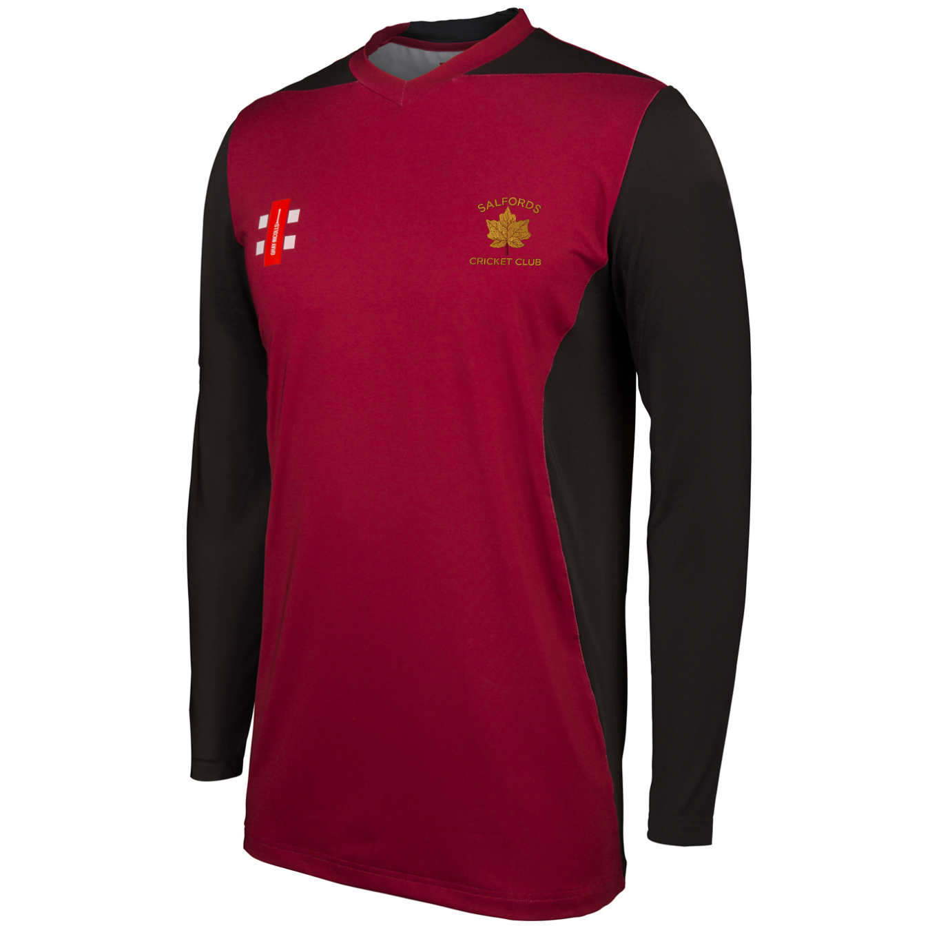 gray-nicolls-salfords-cc-maglia-t20-manica-lunga-pro-performance-adulto-bordeaux image 1