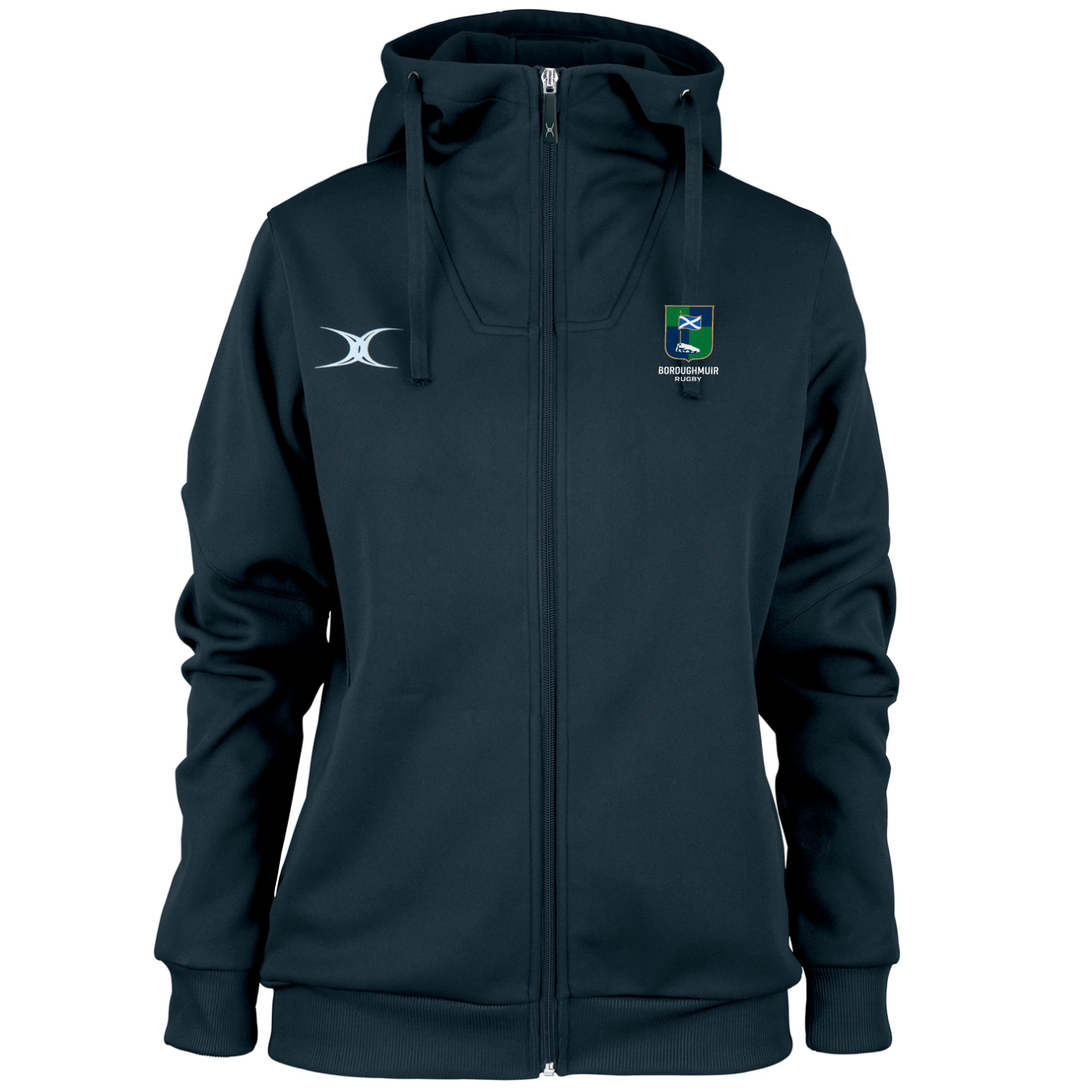 gilbert-rugby-boroughmuir-felpa-donna-pro-con-cappuccio-blu-navy-scuro image 1