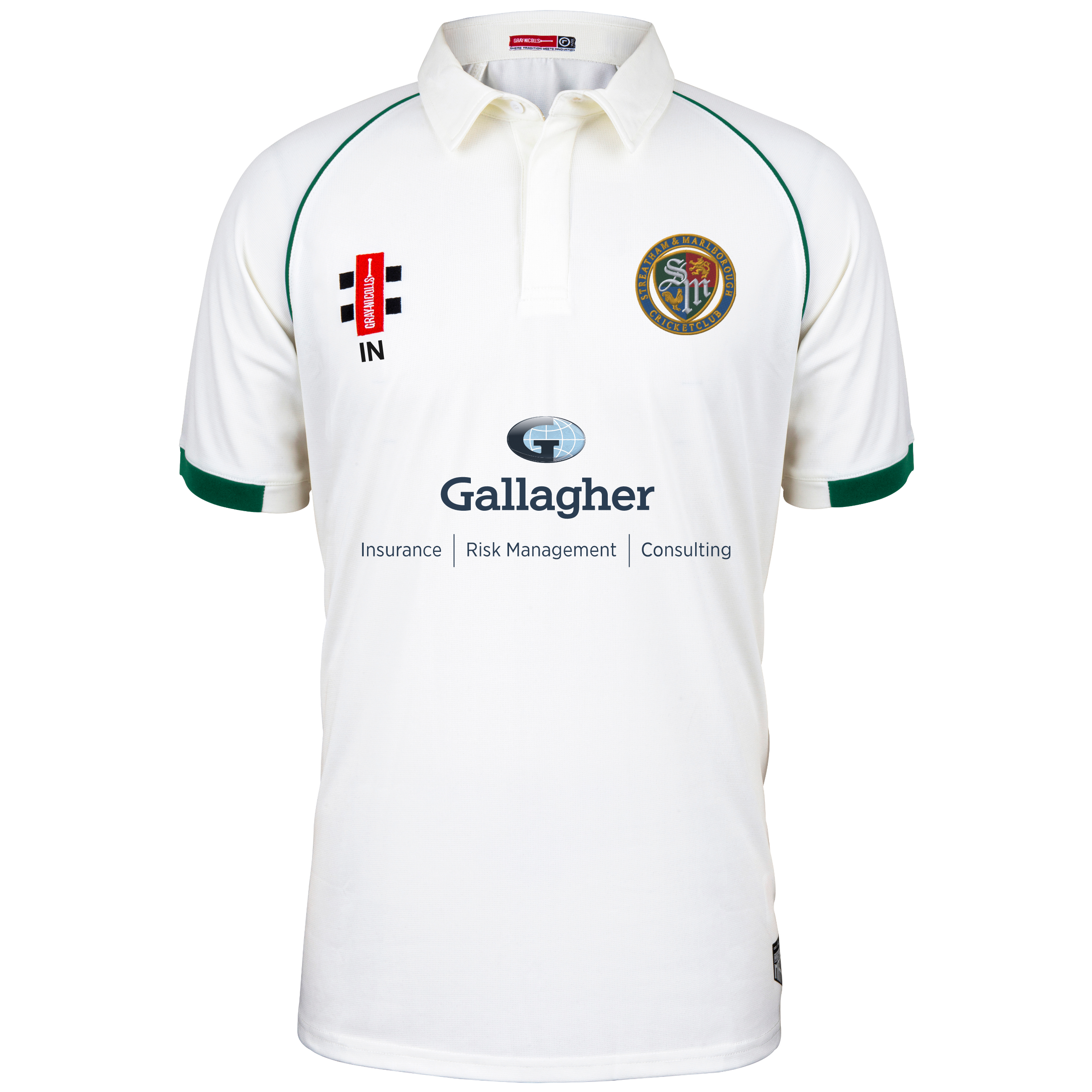 gray-nicolls-streatham-marlborough-cc-matrix-v2-maglia-s-s-senior-avorio-verde image 1