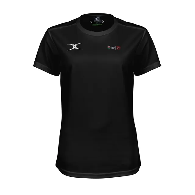 gilbert-rugby-england-match-officials-photon-ii-t-shirt-donna-nera-manica-corta image 1