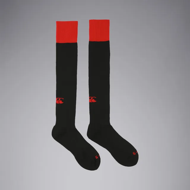 canterbury-unisex-club-cap-sock-calza-flag-rosso-nero image 1