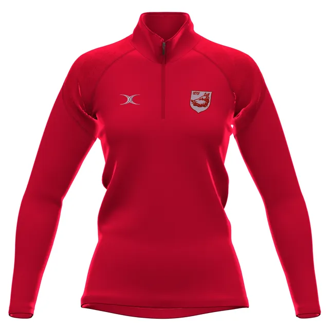 gilbert-rugby-bromsgrove-rfc-da-donna-rossa-felpa-pile-gts-1-4-zip image 1