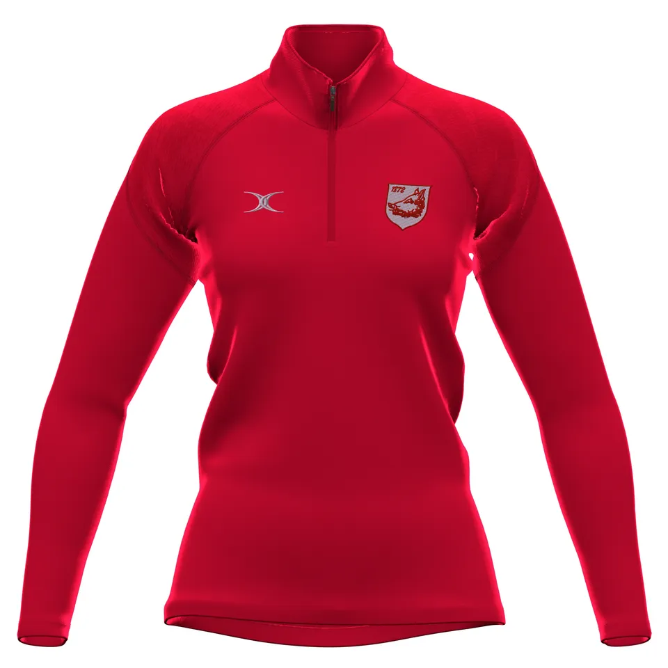 gilbert-rugby-bromsgrove-rfc-da-donna-rossa-felpa-pile-gts-1-4-zip image 1