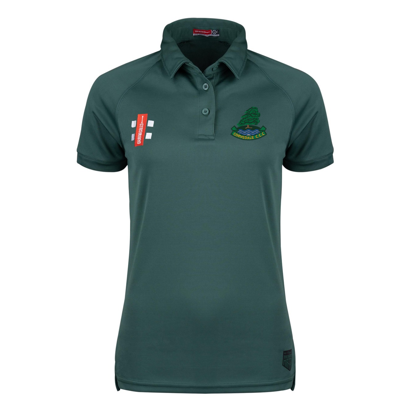 gray-nicolls-matrix-v2-polo-cricket-donna-manica-corta-verde-corvedale-cc image 1