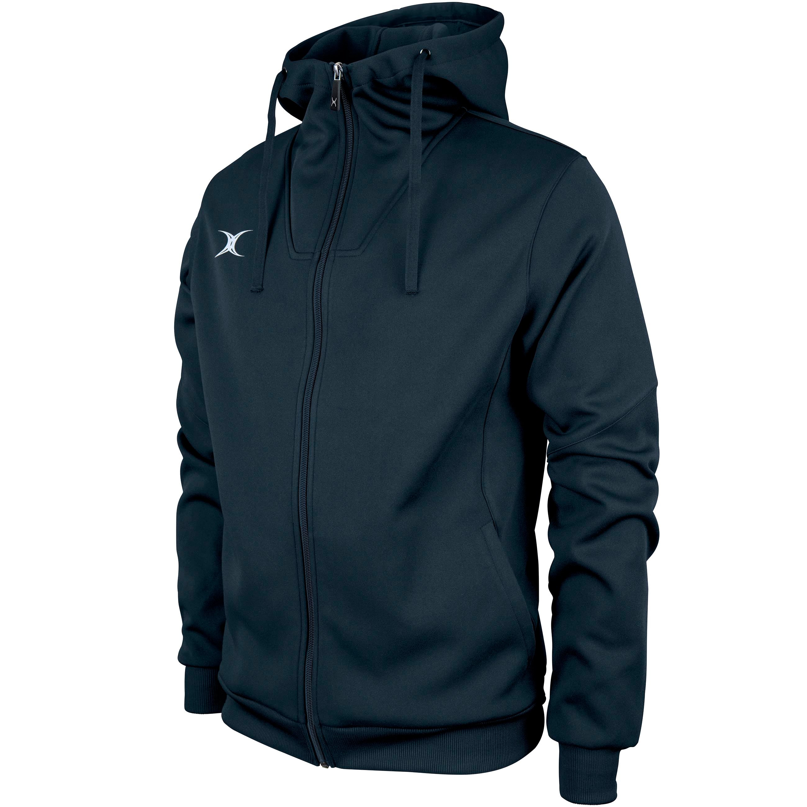 gilbert-rugby-pro-felpa-con-cappuccio-full-zip-uomo-nero-blu-navy image 5