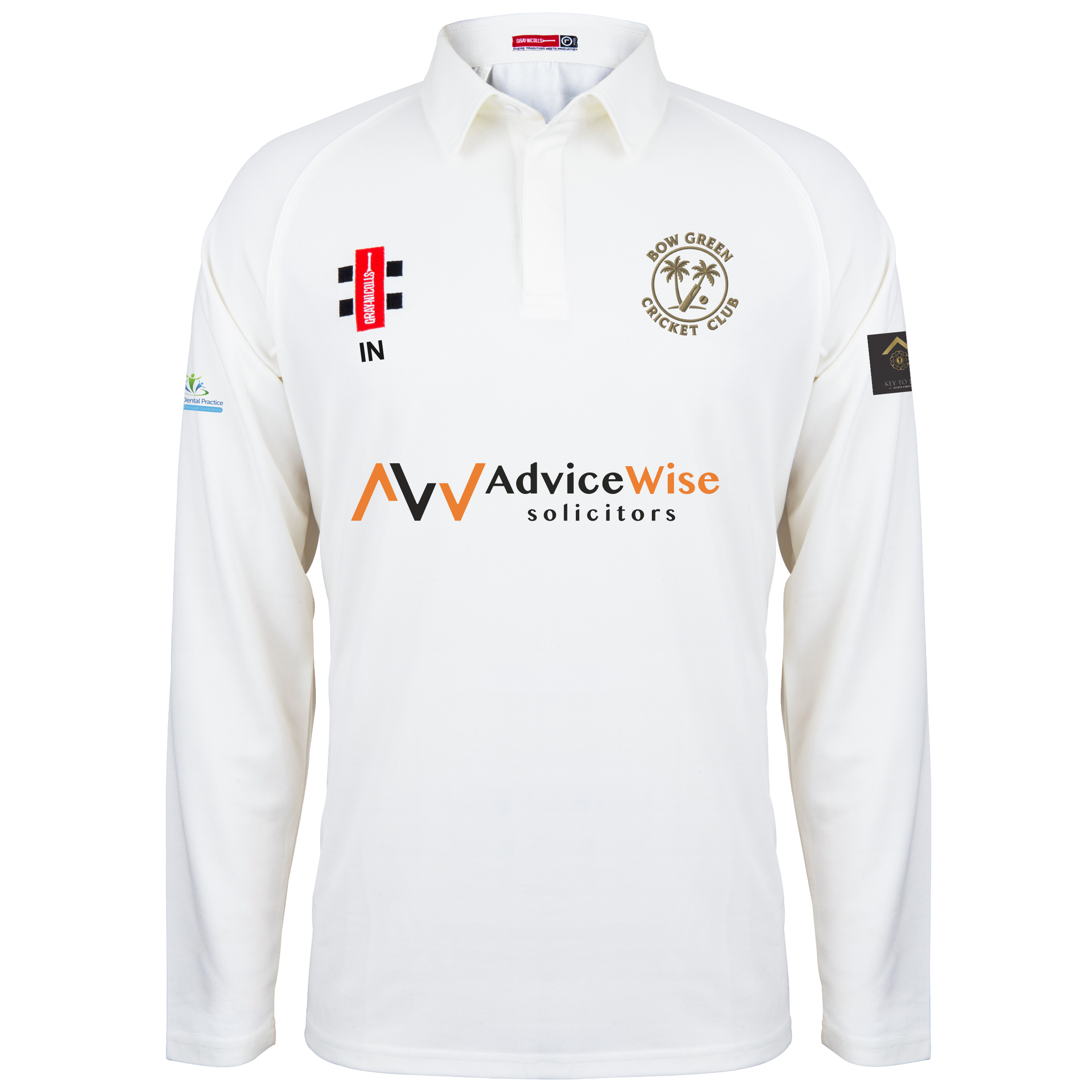 gray-nicolls-bow-green-cc-senior-maglia-gara-matrix-v2-manica-lunga-avorio image 1