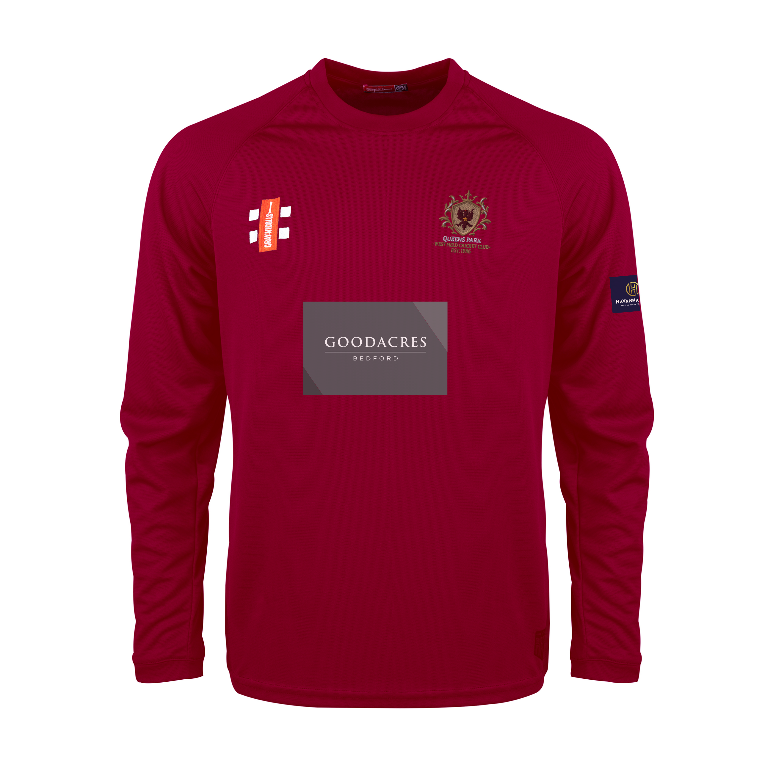 gray-nicolls-queens-park-westfield-matrix-v2-maglia-manica-lunga-maroon-senior image 1