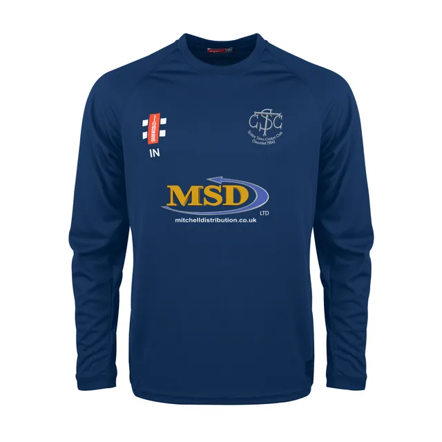 gray-nicolls-matrix-v2-t-shirt-manica-lunga-junior-syston-town-cc-navy image 1