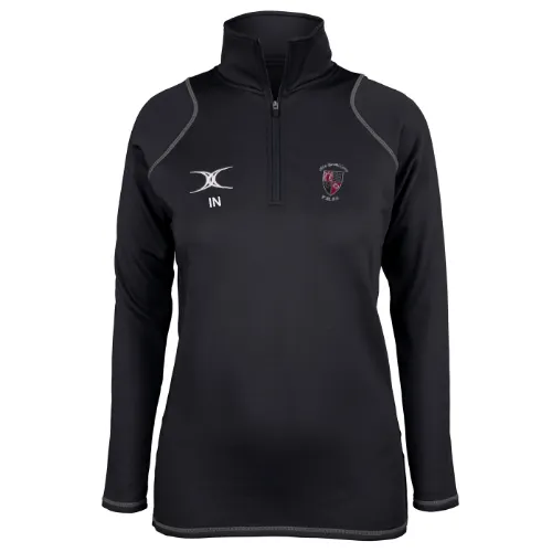 gilbert-rugby-quest-pile-1-4-zip-donna-old-brodleians-rufc-initials-nero image 1