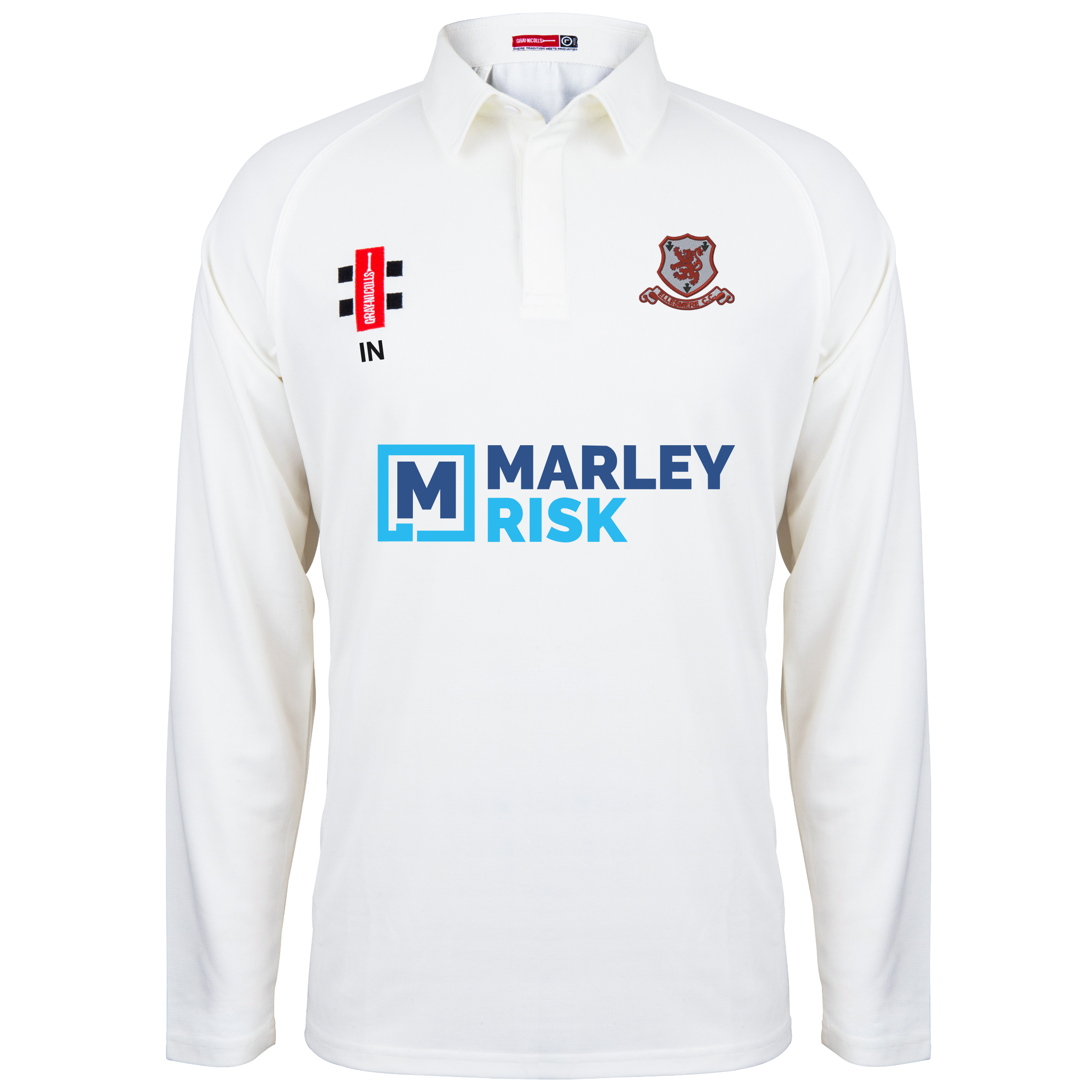gray-nicolls-matrix-v2-maglia-cricket-l-s-junior-ellesmere-ivory-con-iniziali image 1