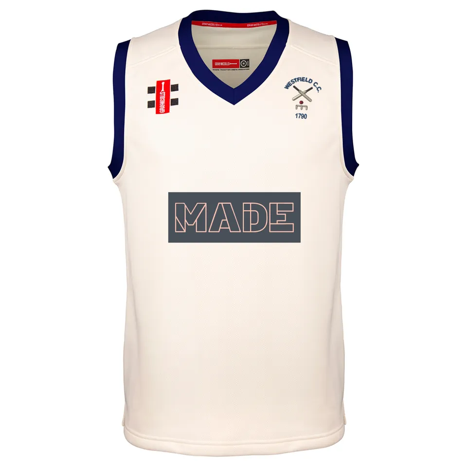 gray-nicolls-westfield-cricket-club-bambino-pro-performance-slipover-match-ivory image 1