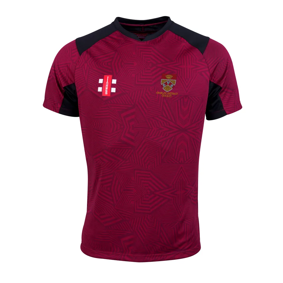 gray-nicolls-chorley-district-cc-junior-pro-performance-t20-maglia-s-s-maroon-bl image 1