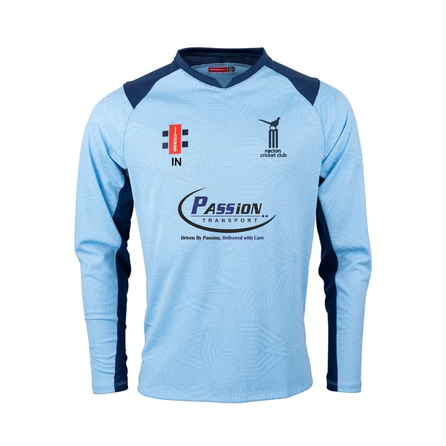 gray-nicolls-nacton-cc-pro-performance-v2-maglia-cricket-manica-lunga-senior-nav image 1