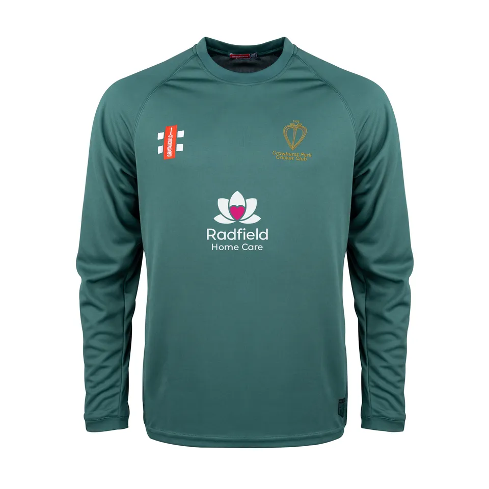 gray-nicolls-crowhurst-park-cc-matrix-v2-t-shirt-manica-lunga-senior-green image 1