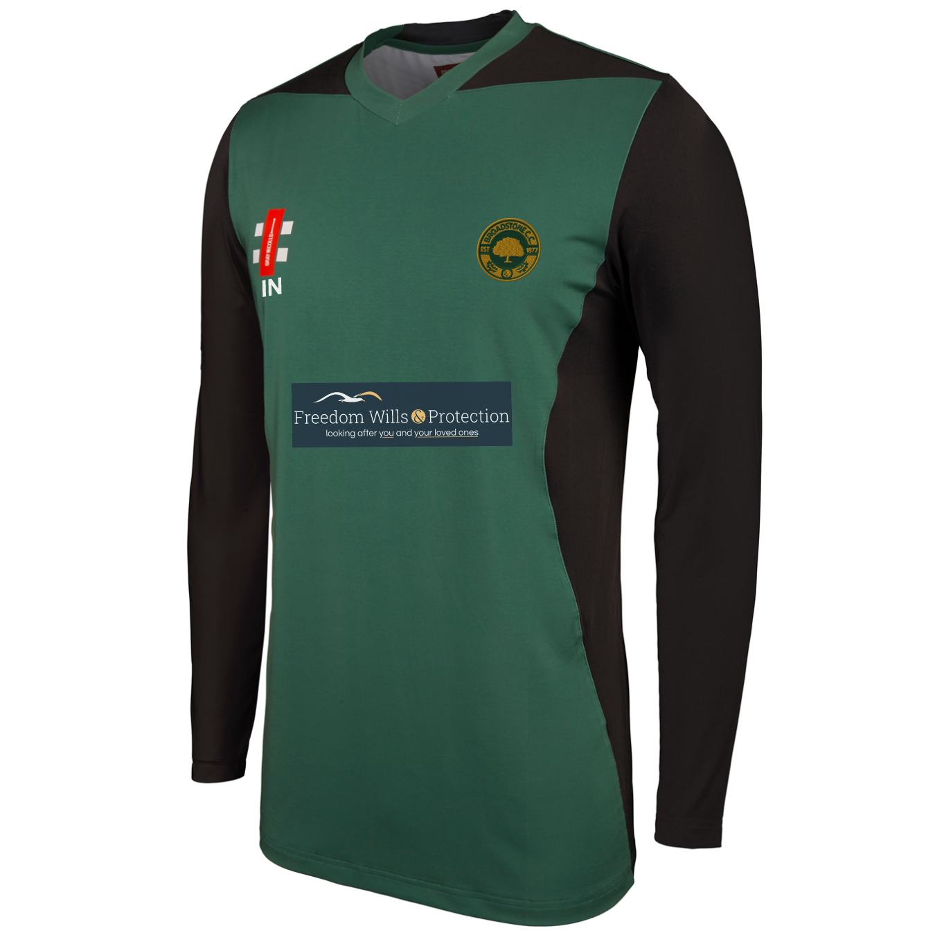 gray-nicolls-pro-performance-maglia-t20-manica-lunga-broadstone-cc-senior-verde- image 1