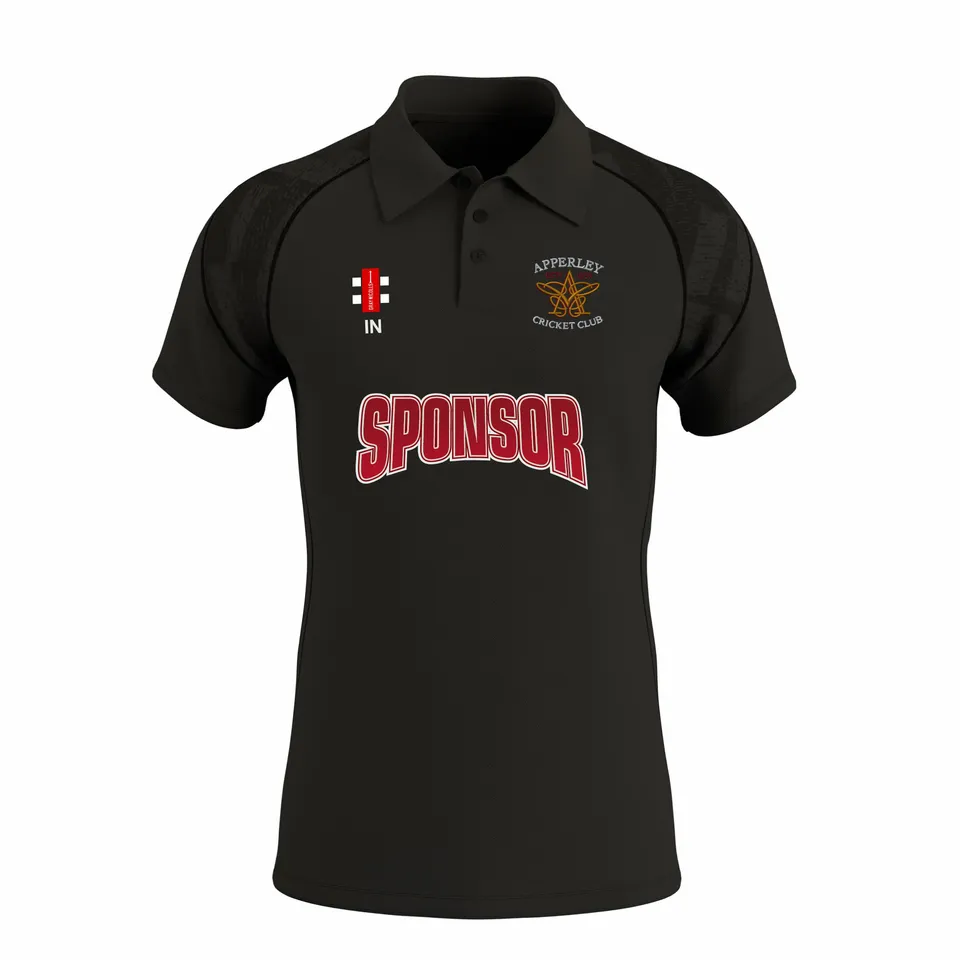gray-nicolls-apperley-cc-senior-gts-polo-manica-corta-nera image 1