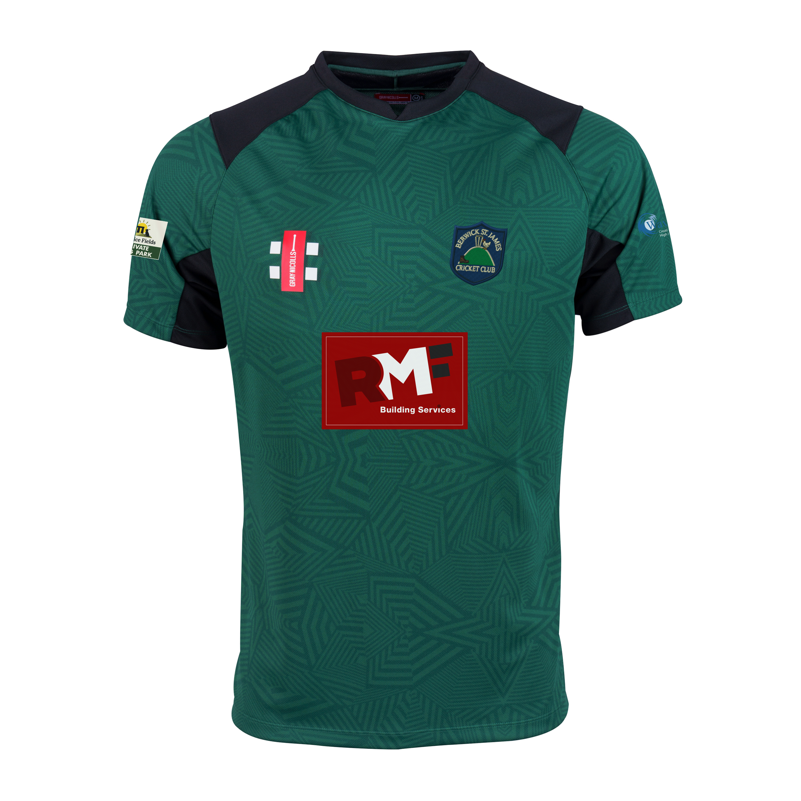 gray-nicolls-berwick-st-james-senior-pro-t20-s-s-shirt-verde-nero-maglia-gara-cr image 1