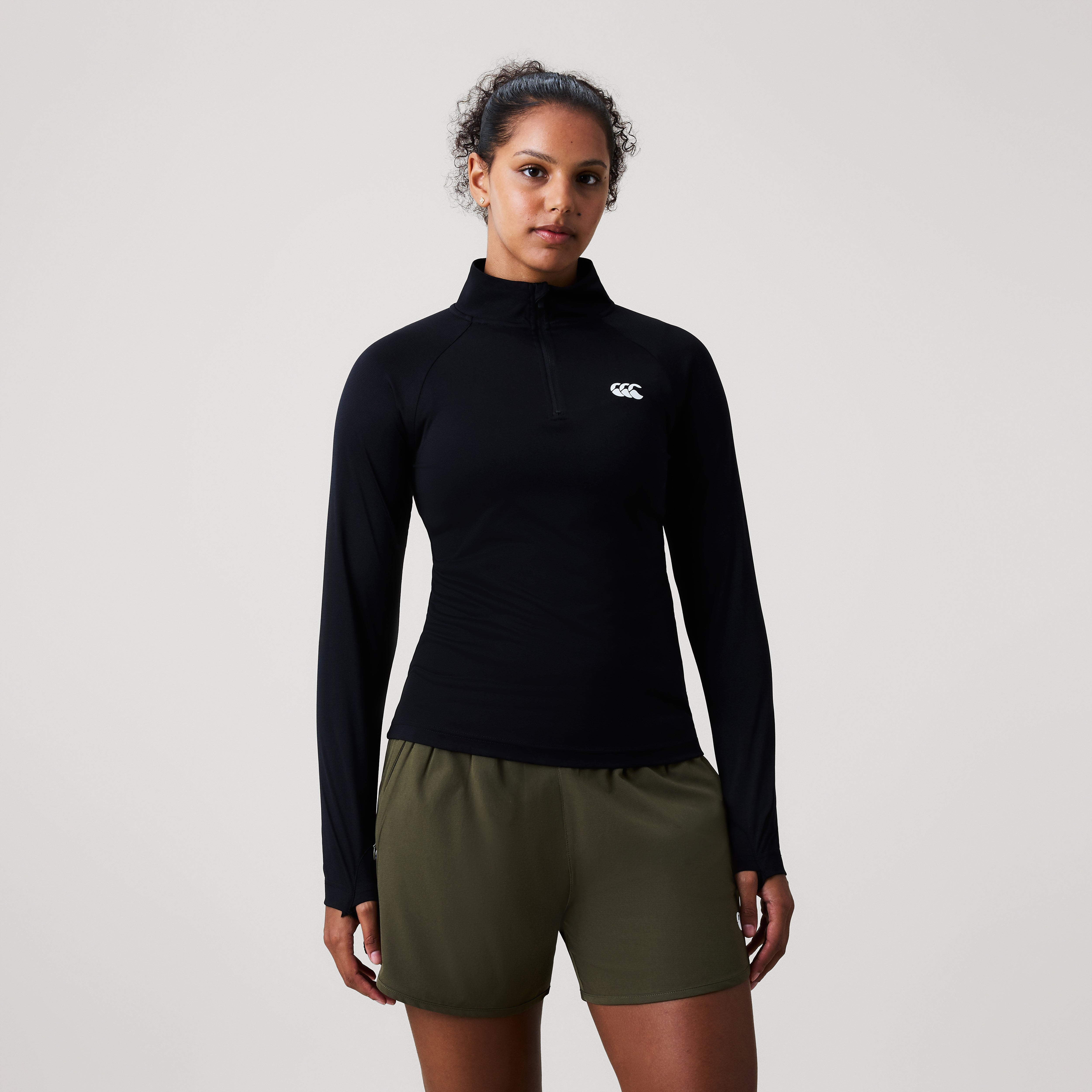 canterbury-tempo-1-4-zip-top-donna-nero-midlayer-fleece image 2