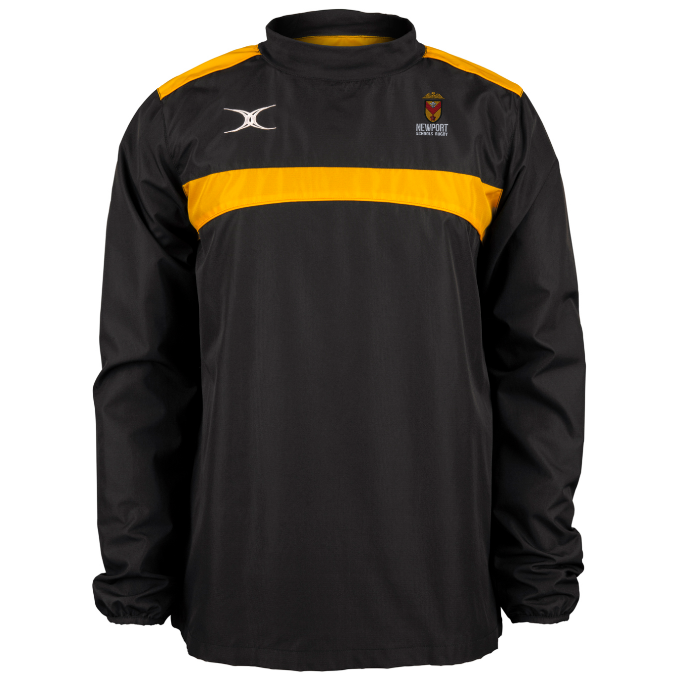 gilbert-rugby-newport-schools-rugby-photon-giacca-warm-up-uomo-nero-oro-senior image 1