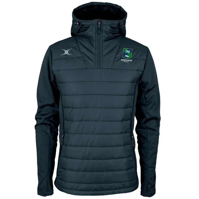 gilbert-rugby-pro-active-giacca-quarter-zip-adulto-blu-navy-boroughmuir-rugby image 1