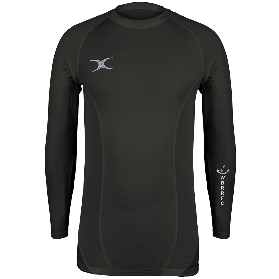 gilbert-rugby-whitley-bay-rockcliff-rfc-atomic-x-ii-baselayer-top-junior-nero image 1
