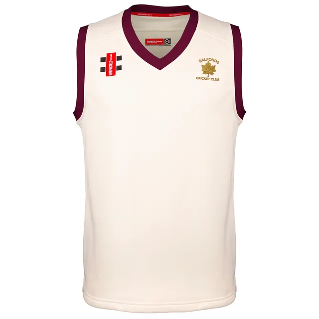 gray-nicolls-salfords-cc-bambino-gilet-match-pro-performance-avorio-bordeaux image 1