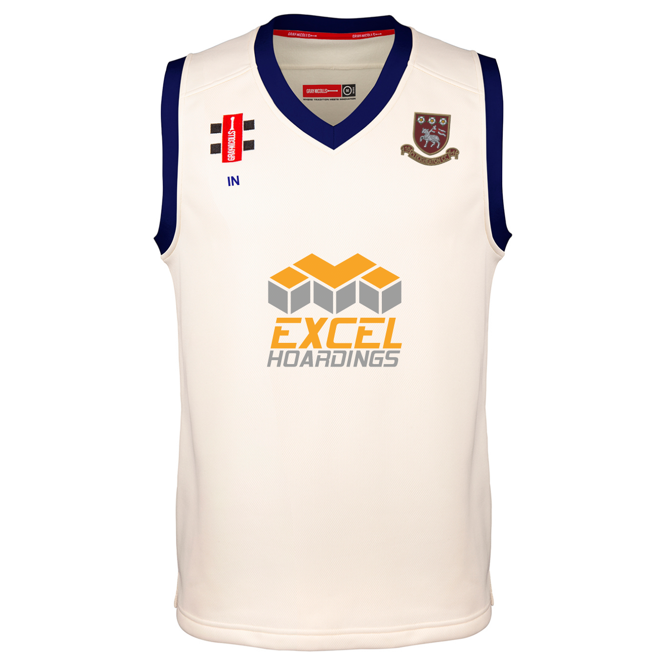 gray-nicolls-cleckheaton-cc-junior-gilet-pro-performance-match-avorio-navy image 1