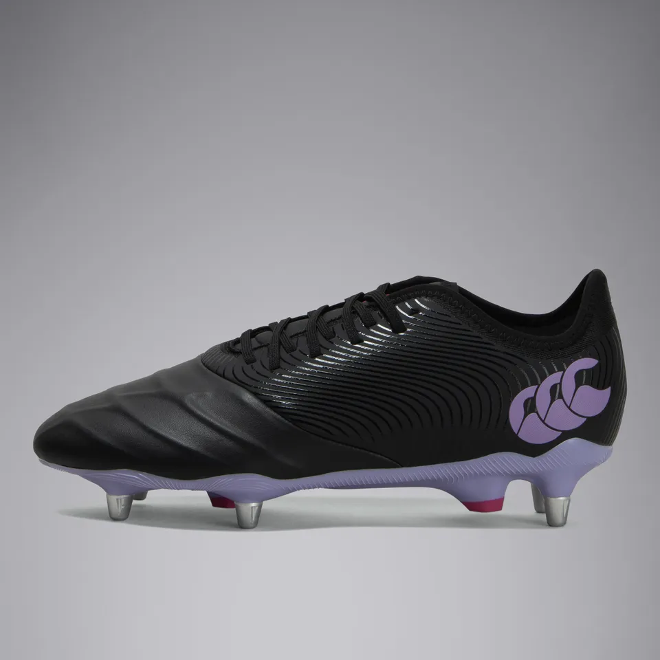 canterbury-phoenix-genesis-pro-scarpe-rugby-soft-ground-unisex-adulto-nero-viola image 1