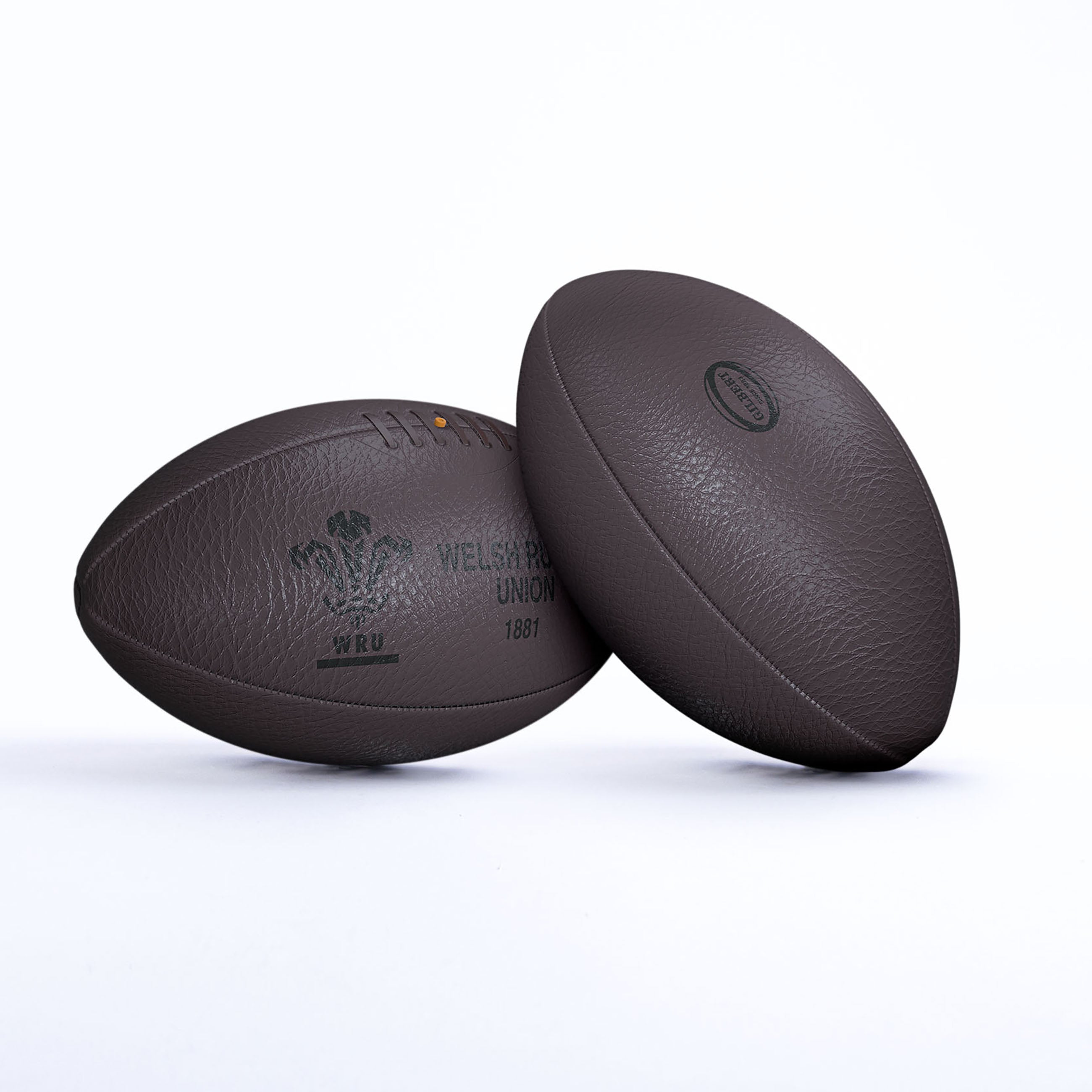 gilbert-rugby-wales-vintage-ball-pallone-heritage-in-cuoio-misura-5 image 1