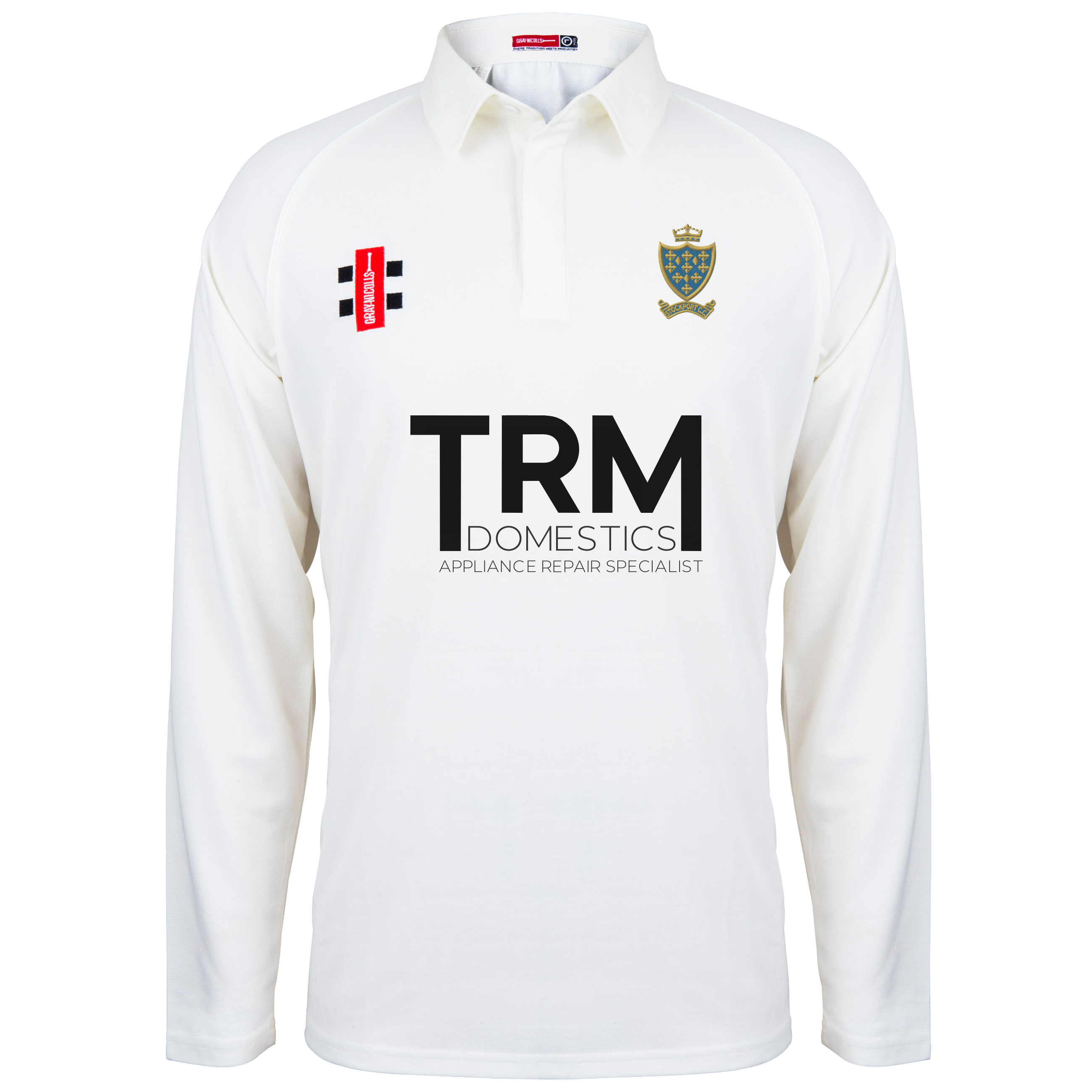 gray-nicolls-matrix-v2-camicia-cricket-manica-lunga-bambino-stockport-cc-avorio image 1