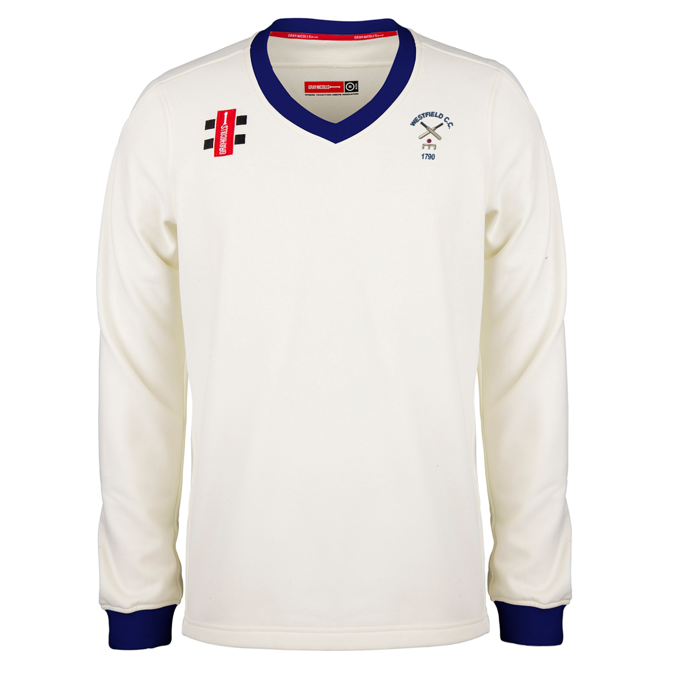 gray-nicolls-westfield-cricket-club-pro-performance-maglione-match-adulto-avorio image 1