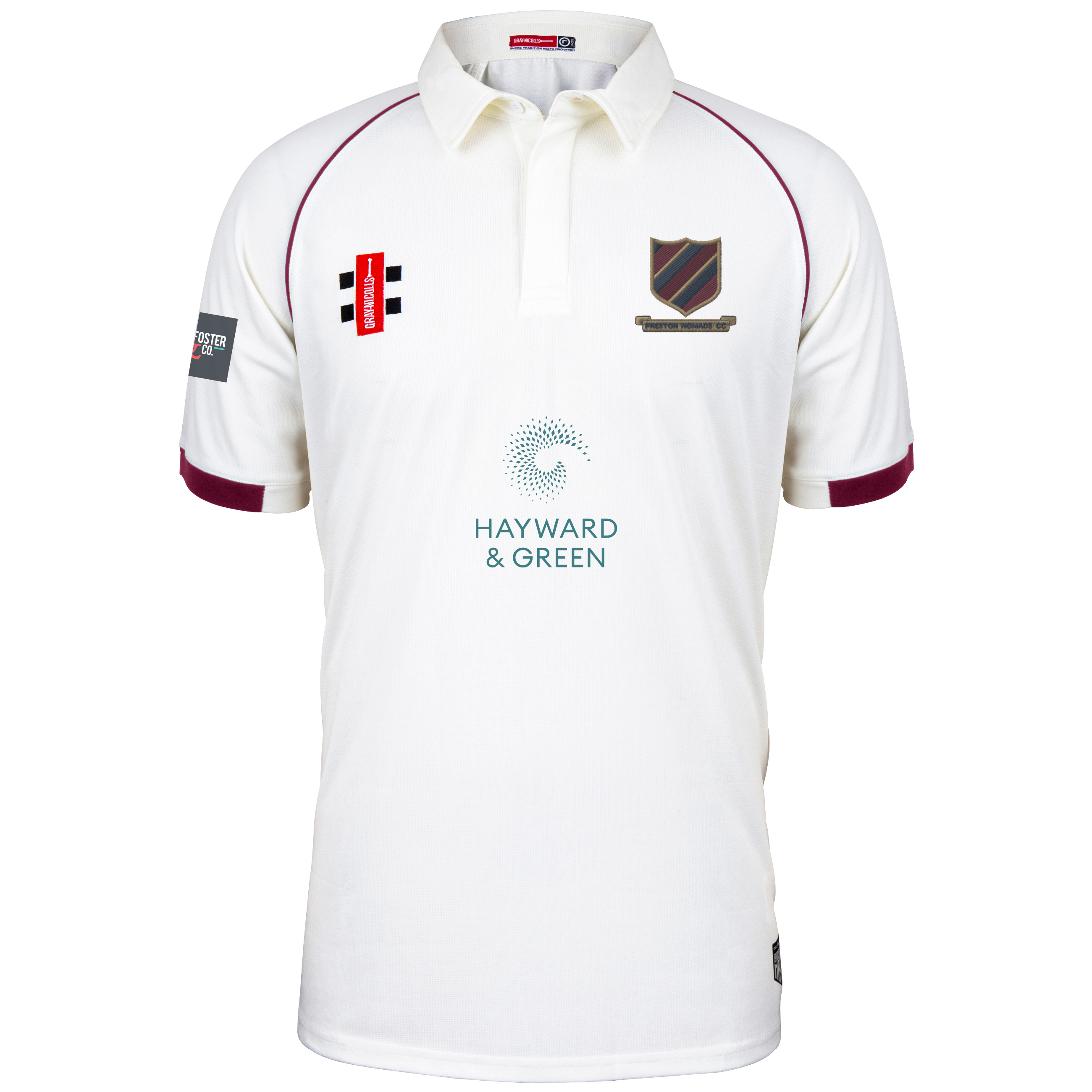 gray-nicolls-matrix-v2-maglia-s-s-junior-preston-nomads-cc-avorio-bordeaux image 1