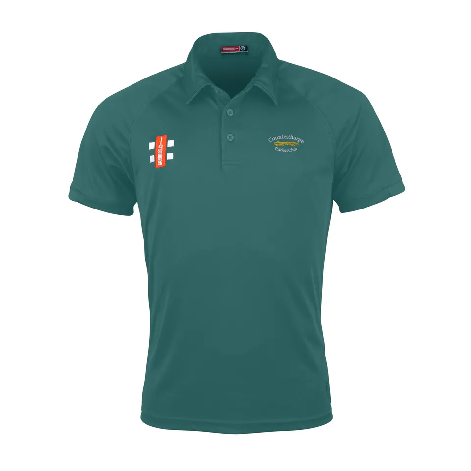 gray-nicolls-matrix-v2-polo-cricket-junior-verde-countesthorpe-cc-manica-corta image 1